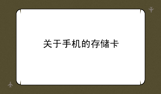 关于手机的存储卡