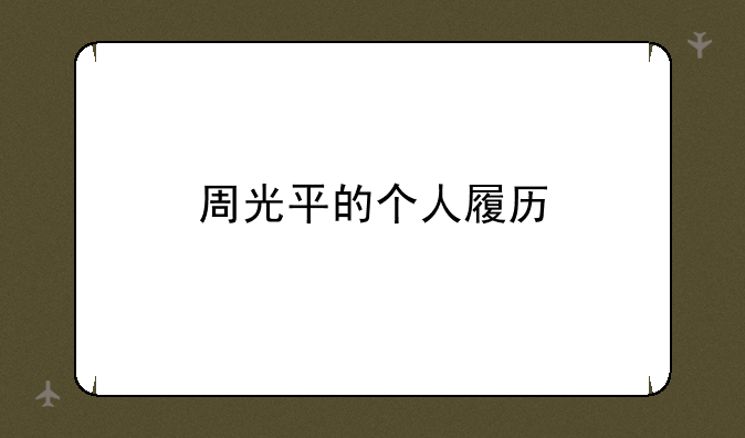 周光平的个人履历