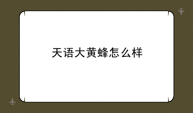 天语大黄蜂怎么样