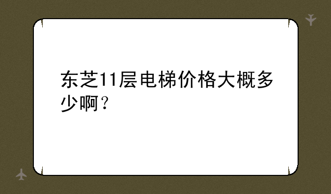 东芝11层电梯价格大概多少啊？