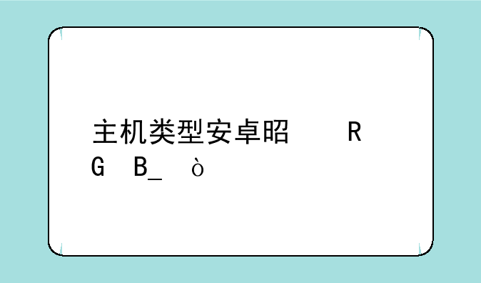 主机类型安卓是电脑吗？