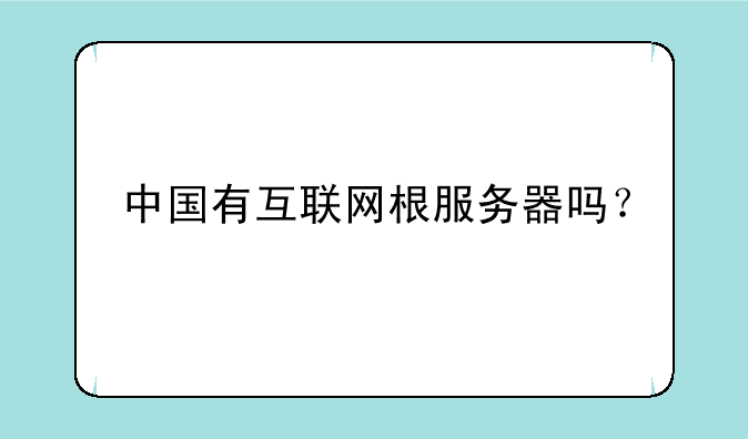 中国有互联网根服务器吗？