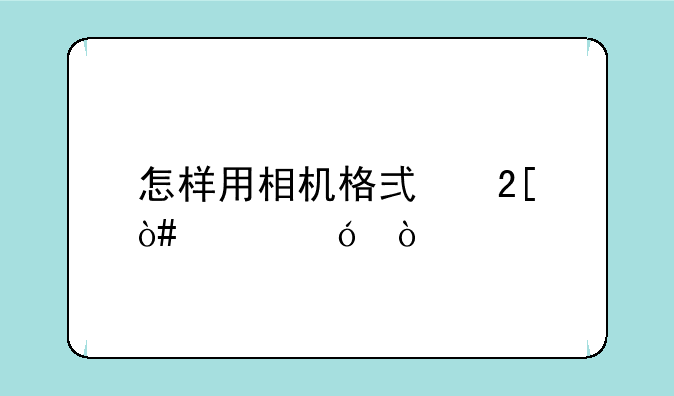 怎样用相机格式化（索尼）