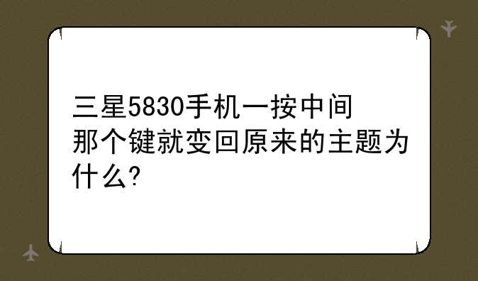 三星5830手机一按中间那个键就变回原来的主题为什么?