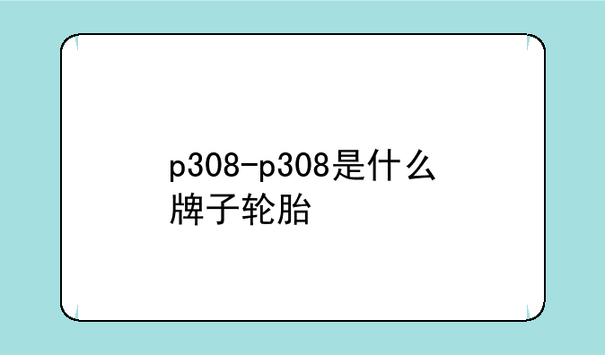 p308-p308是什么牌子轮胎