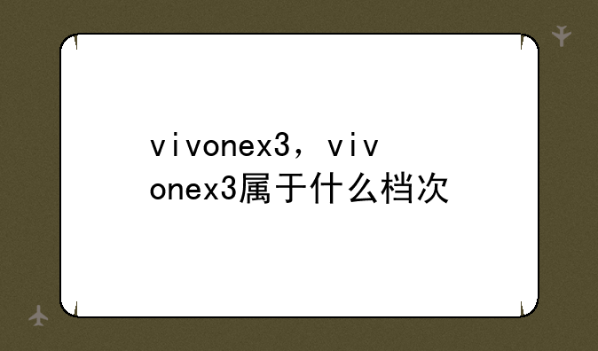 vivonex3，vivonex3属于什么档次
