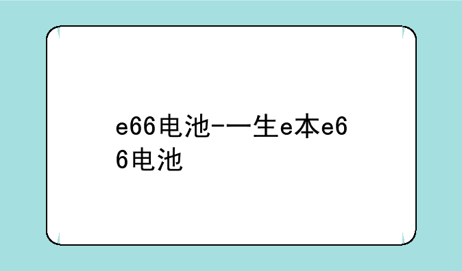e66电池-一生e本e66电池