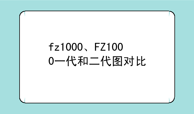 fz1000、FZ1000一代和二代图对比
