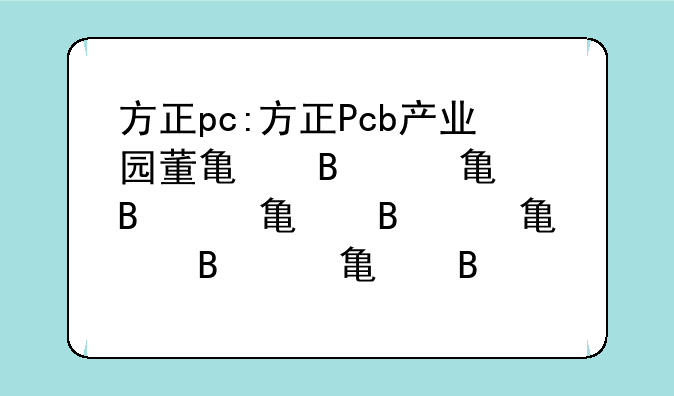 方正pc:方正Pcb产业园董事长是哪里人