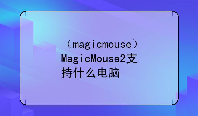 （magicmouse）MagicMouse2支持什么电脑