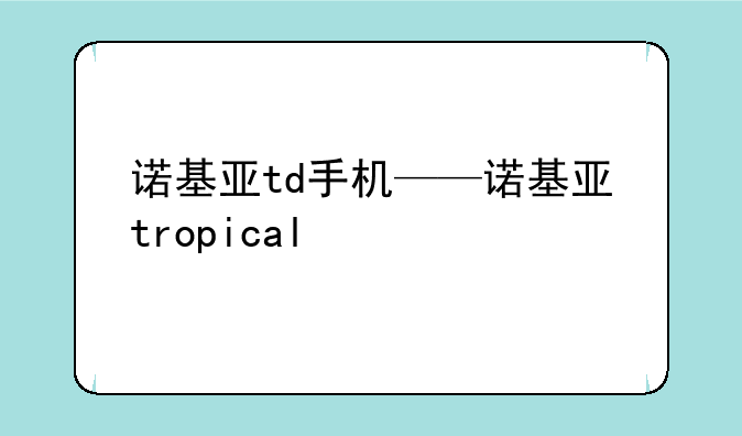 诺基亚td手机——诺基亚tropical