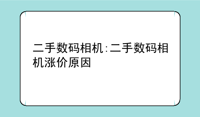 二手数码相机:二手数码相机涨价原因