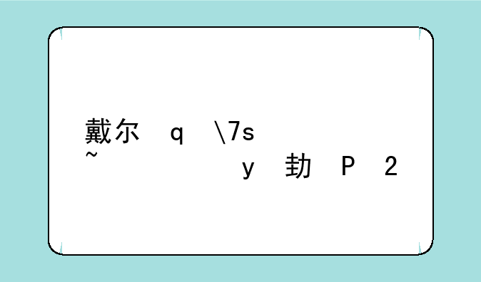 戴尔笔记本显卡驱动——戴尔笔记本显卡驱动在哪里